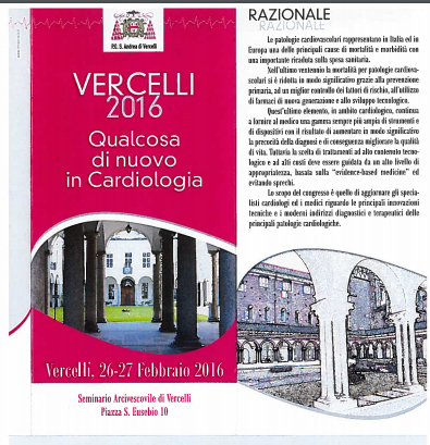 Cardiologia: importante congresso il 26 e 27 febbraio a Vercelli